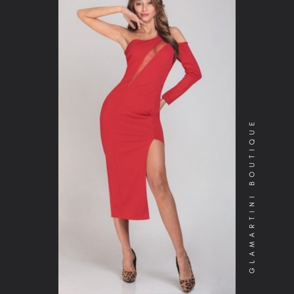 One sleeve Mesh Paneled Scarlet Red New - Picture 1 of 14